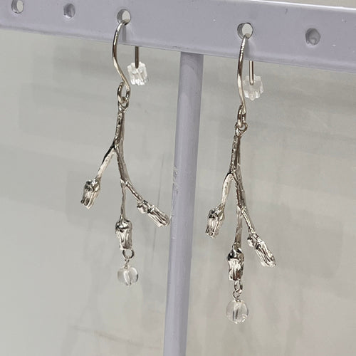 Boucles d'oreilles - 3 fleurs en argent 925 - image 2