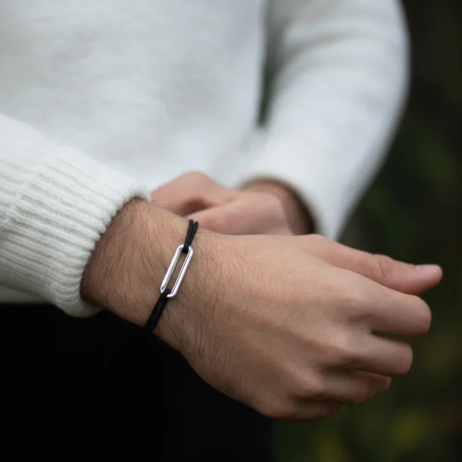 Bracelet MAILLON PLAT Plaqué Argent 30 mm - AURORE KAKI - image 2