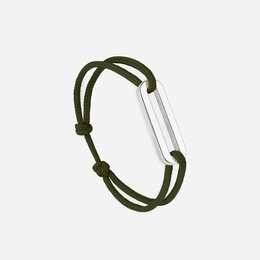 Bracelet MAILLON PLAT Plaqué Argent 30 mm - AURORE KAKI - image 1