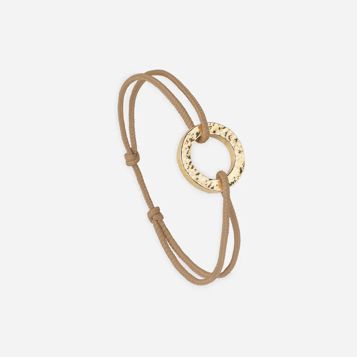 Bracelet CERCLE Plaqué Or Martelé - SOLVIA - image 1