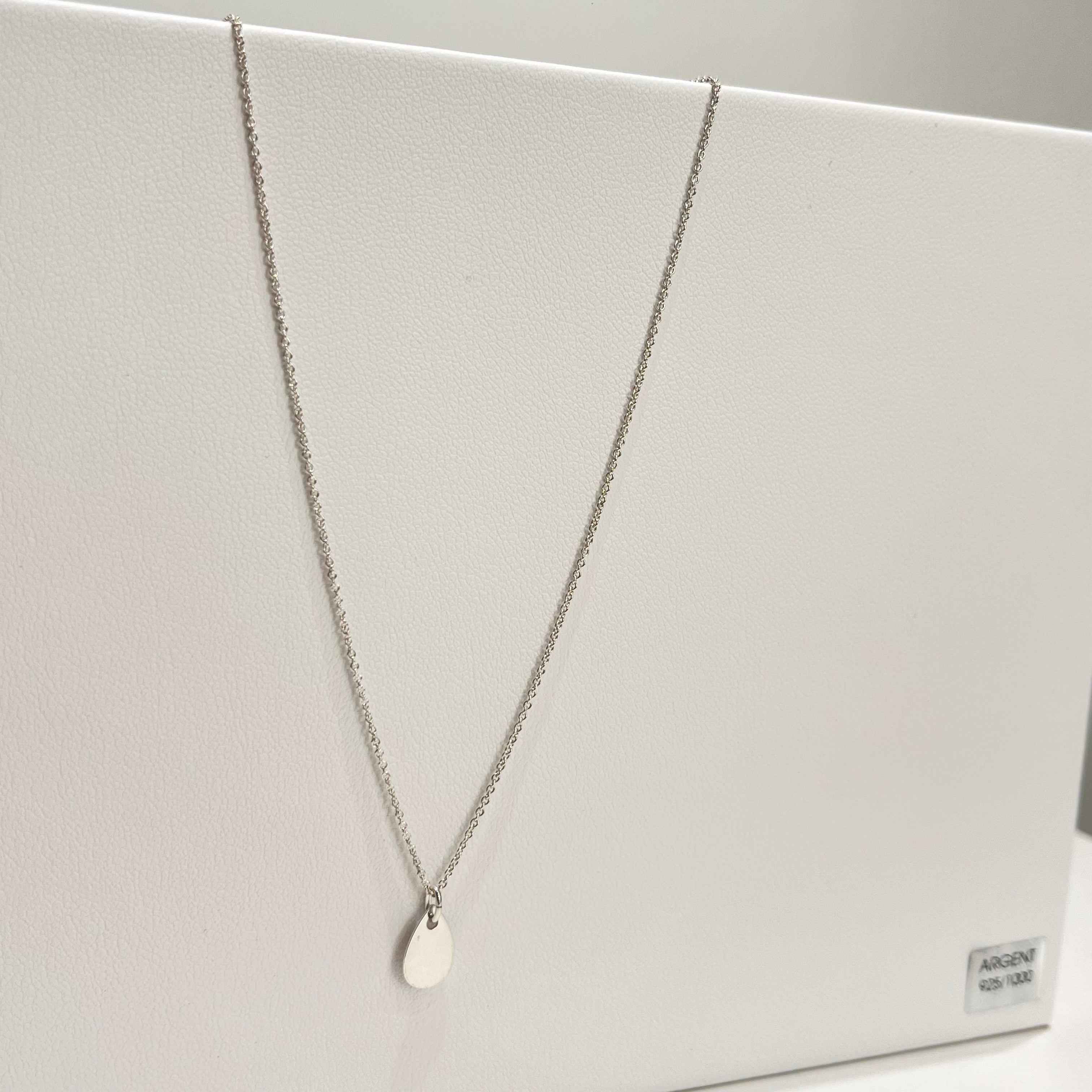 Collier - Goutte lisse en argent 925 - image 1