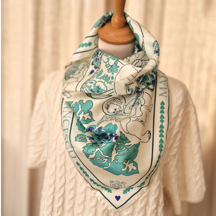 Foulard - MADONE DE BRANDO VERT BLEU - image 3