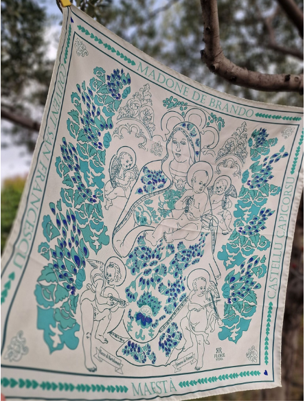 Foulard - MADONE DE BRANDO VERT BLEU - image 1