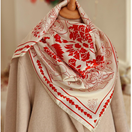Foulard 90X90 - MADONE DE BRANDO ROUGE - image 2