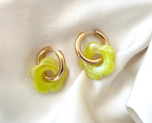 Boucles d'oreilles SUZANNE - Vert Anis - image 1