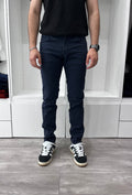 Jean slim en toile - Bleu Nuit - image 1