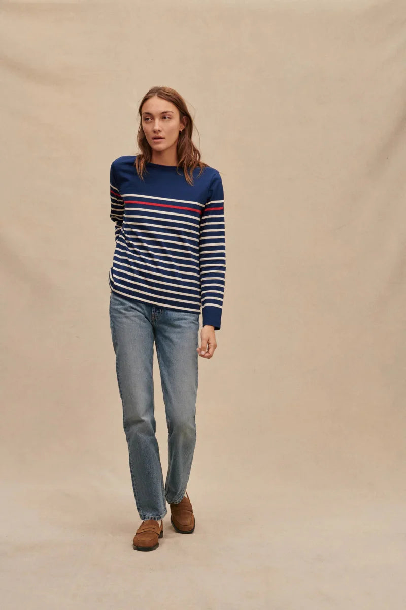 Marinière Femme - Marine / Ecru / Rouge - image 3